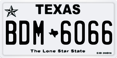 TX license plate BDM6066