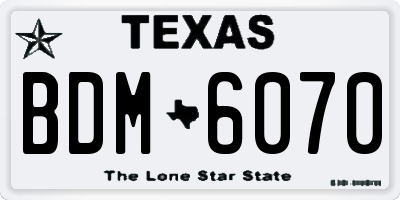 TX license plate BDM6070