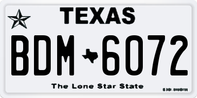 TX license plate BDM6072