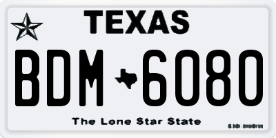 TX license plate BDM6080