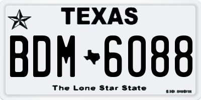 TX license plate BDM6088