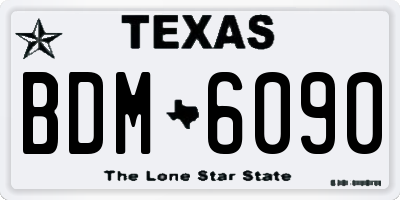 TX license plate BDM6090