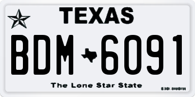 TX license plate BDM6091