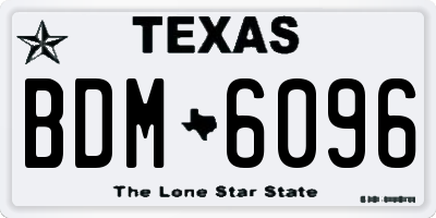 TX license plate BDM6096