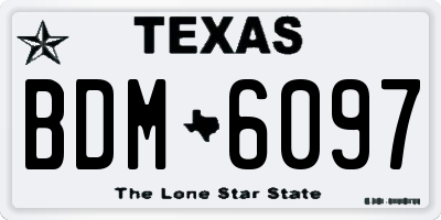 TX license plate BDM6097