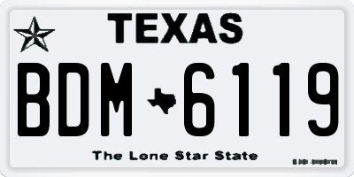 TX license plate BDM6119