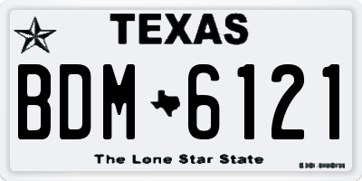 TX license plate BDM6121