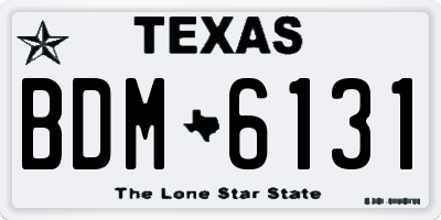 TX license plate BDM6131