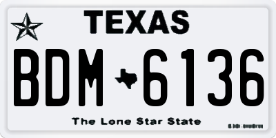 TX license plate BDM6136