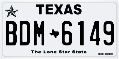 TX license plate BDM6149