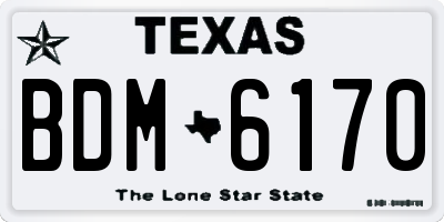 TX license plate BDM6170