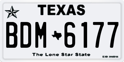 TX license plate BDM6177