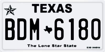 TX license plate BDM6180
