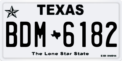 TX license plate BDM6182