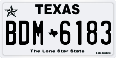TX license plate BDM6183