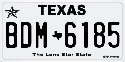 TX license plate BDM6185