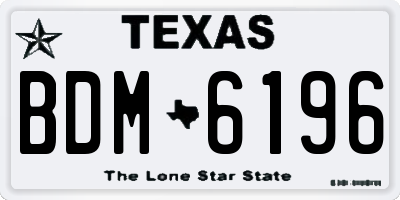 TX license plate BDM6196