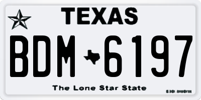 TX license plate BDM6197