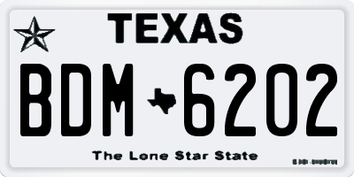 TX license plate BDM6202