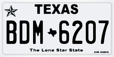 TX license plate BDM6207