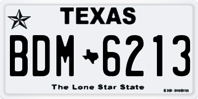 TX license plate BDM6213