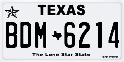 TX license plate BDM6214