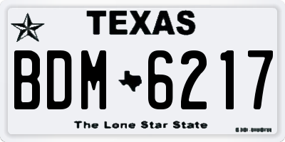 TX license plate BDM6217