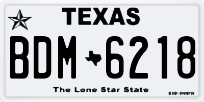 TX license plate BDM6218