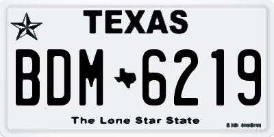 TX license plate BDM6219