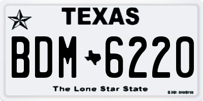 TX license plate BDM6220