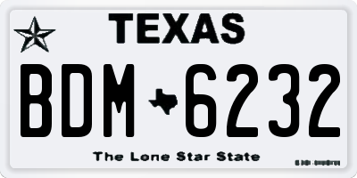 TX license plate BDM6232