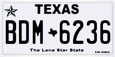 TX license plate BDM6236