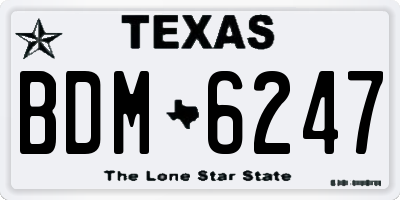 TX license plate BDM6247
