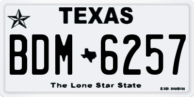 TX license plate BDM6257