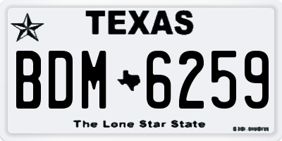 TX license plate BDM6259
