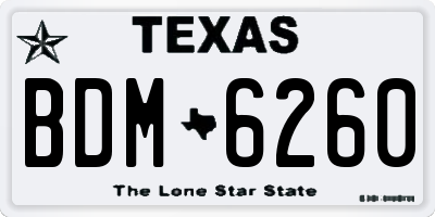 TX license plate BDM6260