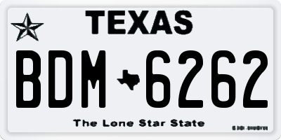 TX license plate BDM6262