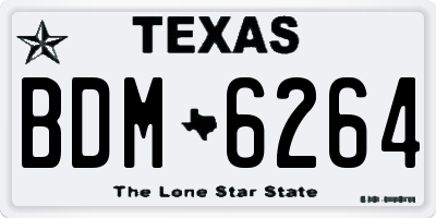 TX license plate BDM6264