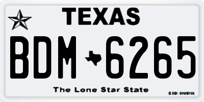TX license plate BDM6265