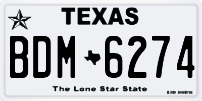 TX license plate BDM6274