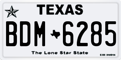 TX license plate BDM6285