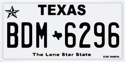 TX license plate BDM6296