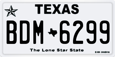 TX license plate BDM6299