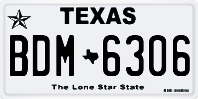 TX license plate BDM6306