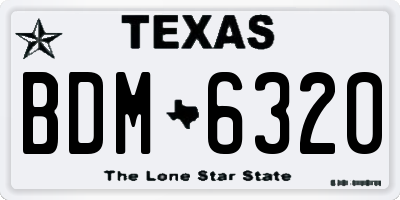 TX license plate BDM6320