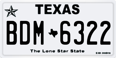 TX license plate BDM6322