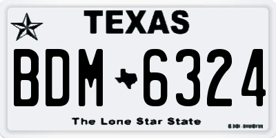 TX license plate BDM6324