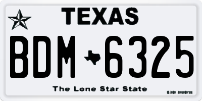 TX license plate BDM6325