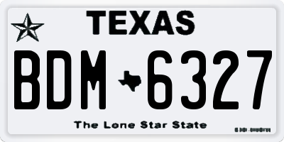 TX license plate BDM6327