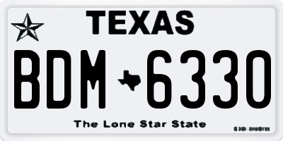 TX license plate BDM6330